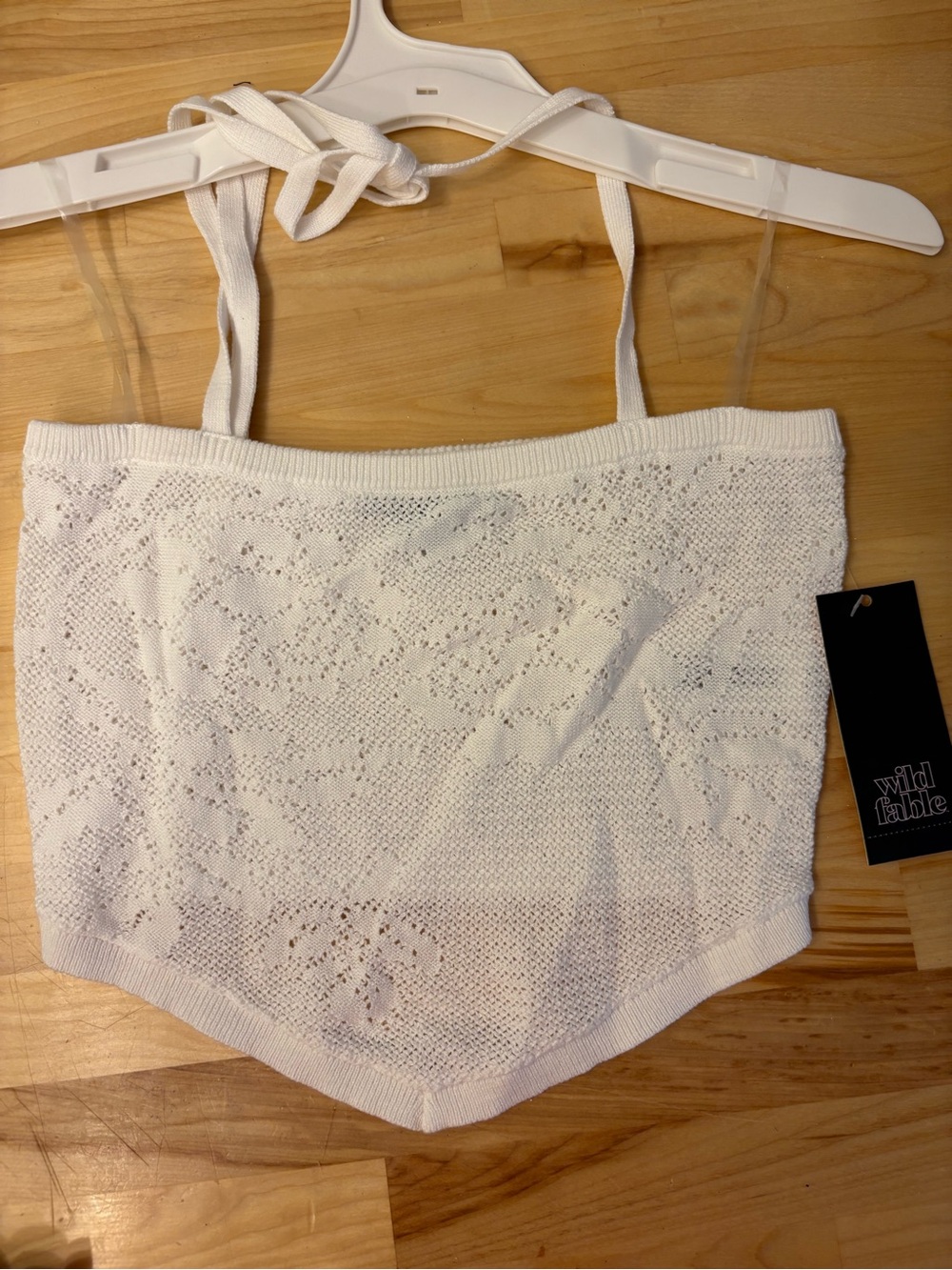 wild fable White Lace Halter Crop Top
